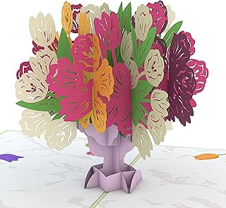 Lovepop Tulip Bouquet Pop Up Card, 5x7 - 3D Greeting Card for Mom, Flower Pop Up Card for Spring or Summer, Anniversary Ca...