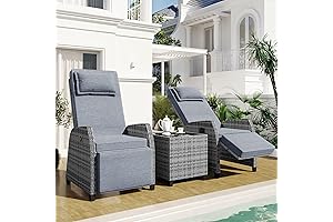 LUMISOL Outdoor Reclining Chairs Set of 2