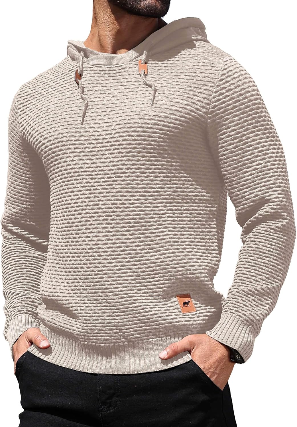 Men's Fitted Knit Pullover Hoodie Sweatshirt Martinique Ubuy
