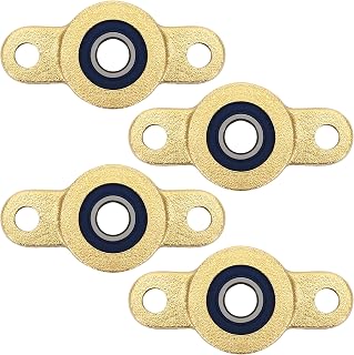 BuleVina 4-Pack Pillow Block Bearings for 6mm Shaft, 1/4" Bore, 2-Bolt Self-Aligning Cast Iron - Durable Copper, Double Sealed