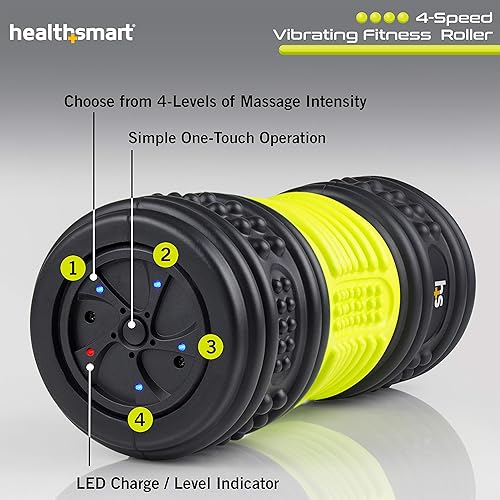 Miniatura 3 de HealthSmart Rodillo vibratorio de 4 velocidades con espuma FSAHSA elegible Masaje de tejido profundo recuperación muscular y alivio del dolor para