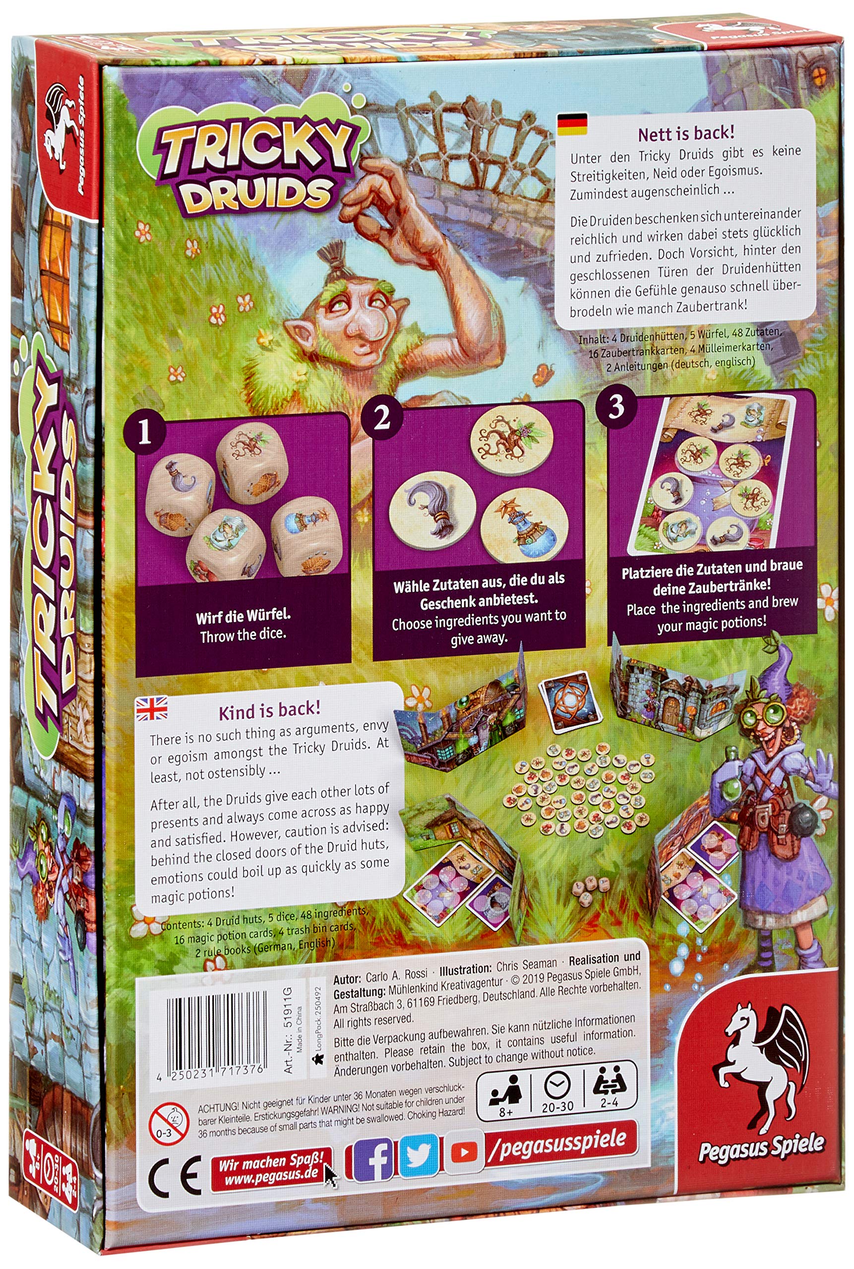 Pegasus Spiele Tricky Druids - Gioco Da Tavolo Per 3-6 Giocatori, 8+ Anni, Durata 20-30 Minuti - 2