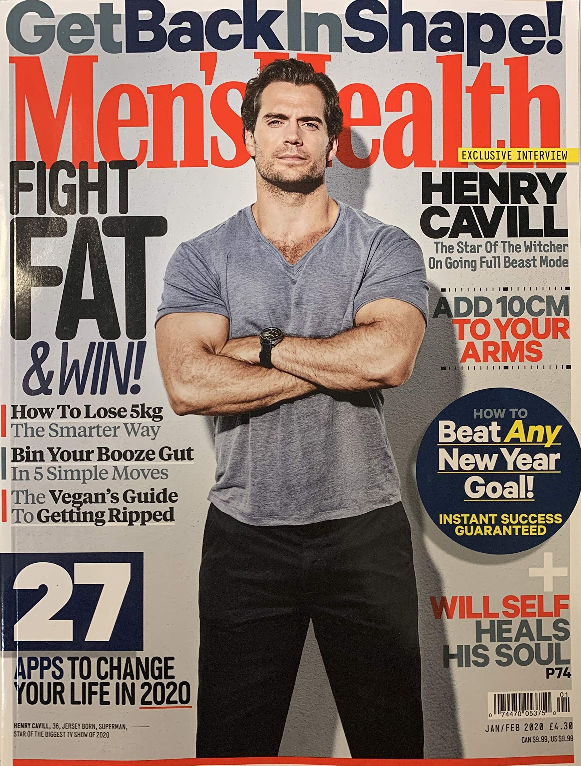 MEN'S HEALTH MAGAZINE UK - JANUARY 2020 - HENRY CAVILL