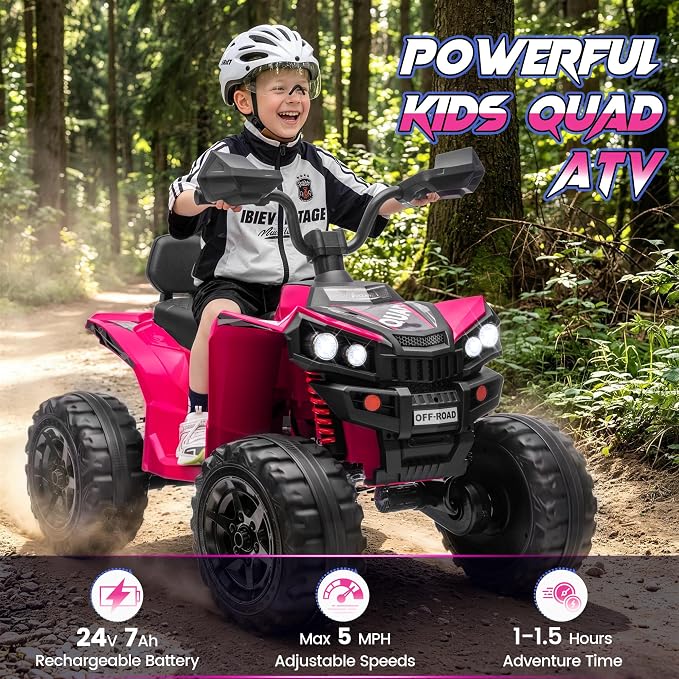 Coche Eléctrico 24V para Niños 2 Plazas 4X4 ATV miniatura 3