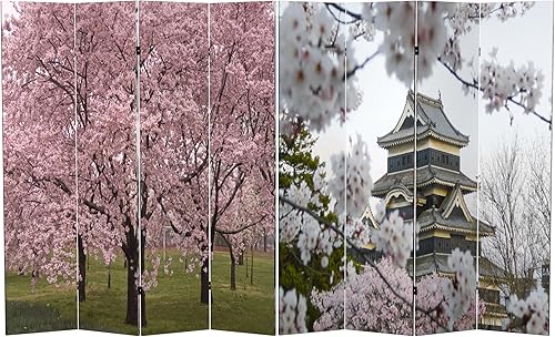 Miniatura 14 de Red Lantern Divisor de habitación de 6 paneles de lona de damasco blanco y negro de doble cara de 6 pies de alto