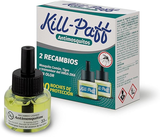Kill Paff 08853 Insecticida Eléctrico Antimosquitos - 2 Recambios