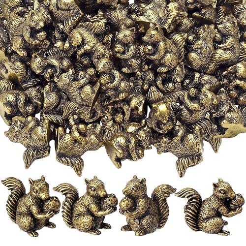 Novabright 50 Pcs Squirrel Vintage Resin Mini Garden Statue Garden