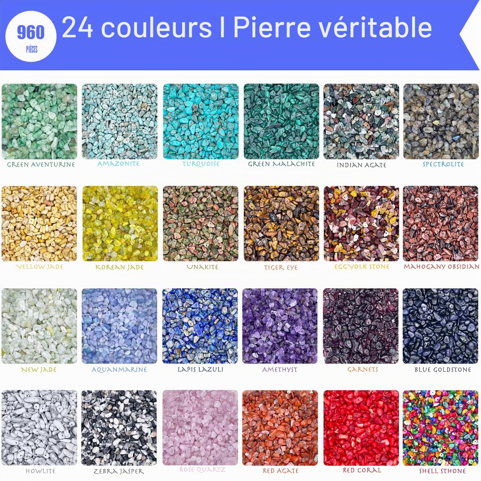 ygorios Kit de fabrication de bijoux pour adultes - 1760 perles de cristal et fournitures, ensembles de bricolage pour bracelets et boucles d'oreilles (cristal)