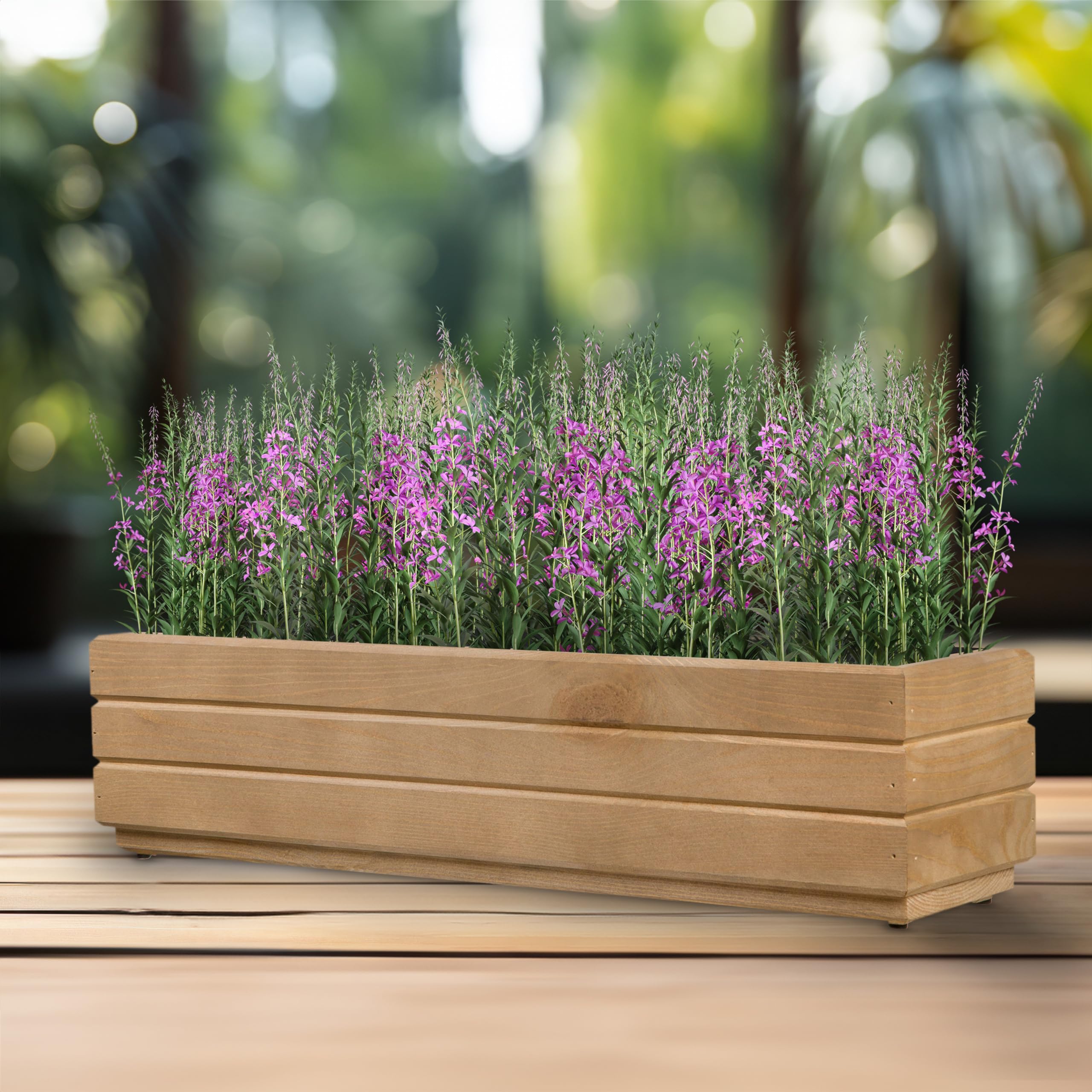 Greenspot - Houten Plantenbak voor Buiten - 50x50cm LxBxH - Rechthoekige Groot voor Terras, Balkon - Houtrosewood Bruin Donker