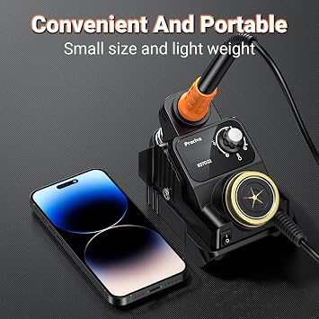 Preciva Cordless Soldering Station for Dewalt 20V Max Battery, 5 Soldering Iron Tips, 1-8 minutes Auto Sleep, Heat Control up to 896F, oC/oF Conversion, Removable Dross Pool (Battery Not Included)