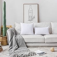 Vista 519 de UGASA - Juego de 2 fundas de almohada de terciopelo a rayas, funda decorativa para cojín con cremallera oculta para el hogar, sofá, dormitorio