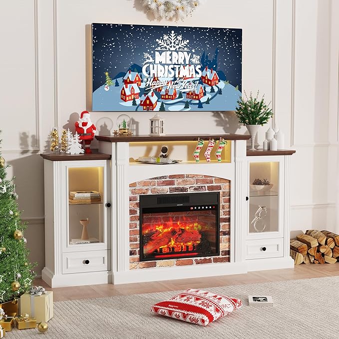 Chimenea Eléctrica ROCSUMOO 69" con Manto, Centro de Entretenimiento miniatura 3