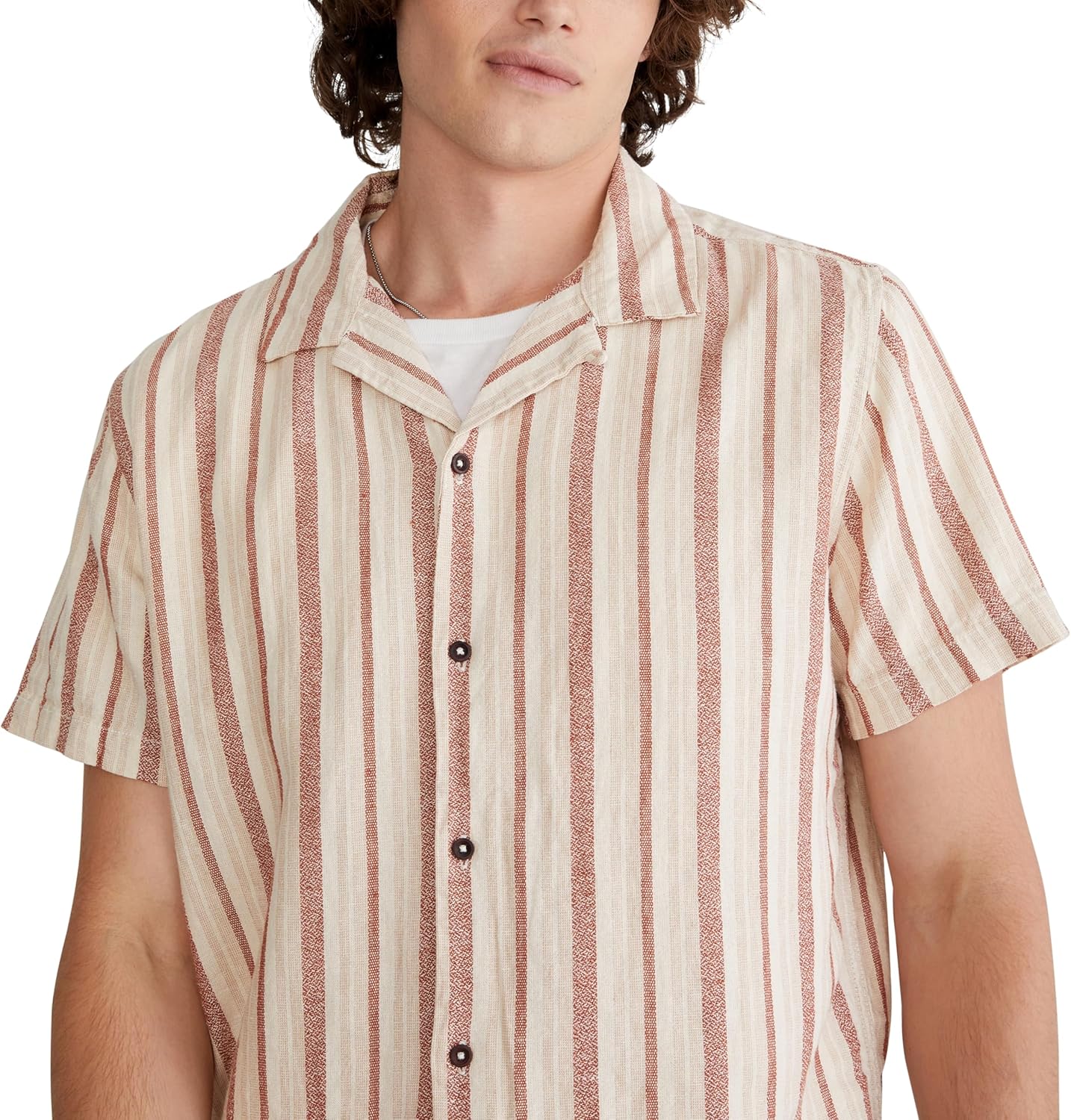 Aeropostale Mens Vertical Stripe Button Up Shirt - Image 4