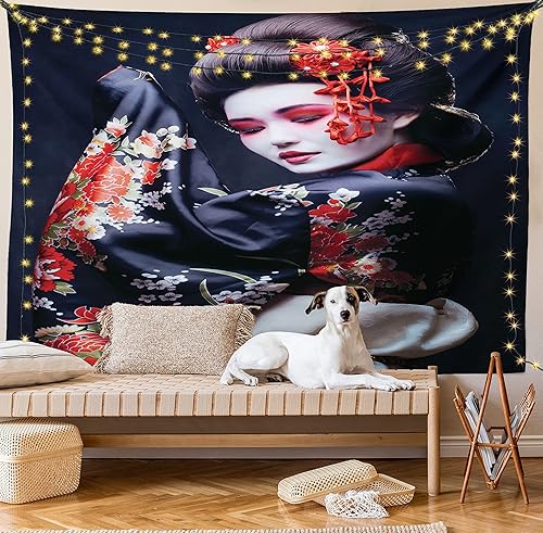 Miniatura 76 de Lunarable Tapiz de La Habana, caballeros que tocan saxofón con sombreros de Panamá y auto rojo nostálgico, colgante de pared para dormitorio, sala