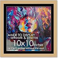 Vista 33 de Marco de madera negra de 9 x 9 pulgadas con paspartú blanco Con paspartú de 12 x 12 a 9 x 9 pulgadas Protector inastillable acrílico UV