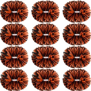 Hoteam Cheerleading Pom Poms Cheer Pompoms with Baton Handle Metallic Foil Pompoms for Adult for Team Sports Party Dance Cheering Squad Accessories, 14 Inch