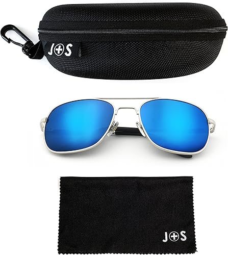 Miniatura 2 de J+S Lentes de sol de aviador cuadrados clásicos de estilo militar, polarizados, 100% protección UV para hombres y mujeres