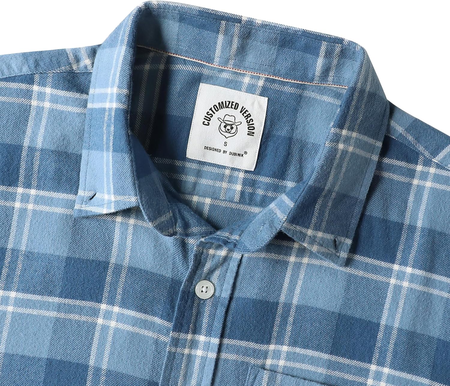 Dubinik® 6 oz Flannel Shirt for Men Plaid Mens Button Down Long Sleeve Shirts Cotton Casual - Image 4