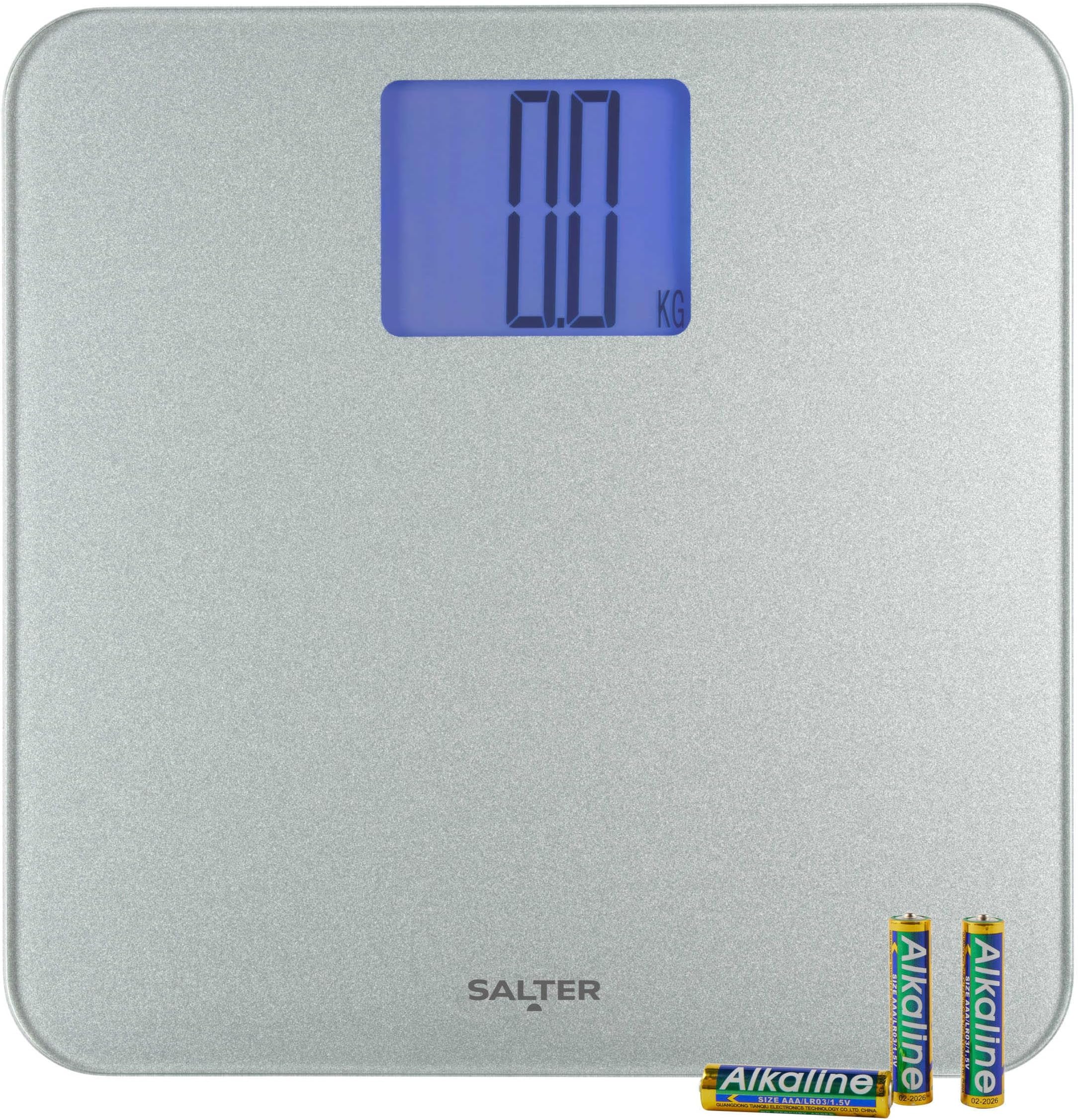 Salter Max Digital Bathroom Scale โ Supersize LCD Display, 250 kg Capacity, Large Platform, Easy Read LCD Display, Carpet Feet & Batteries Included, Kg/lbs, Instant Readings, Weight Measurements