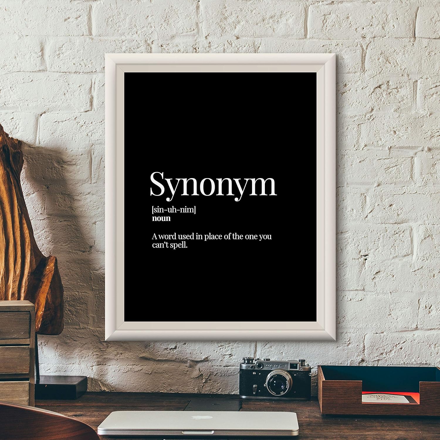 BestOfBharat Synonym Funny Dictionary Definition Wall Decor, Framed