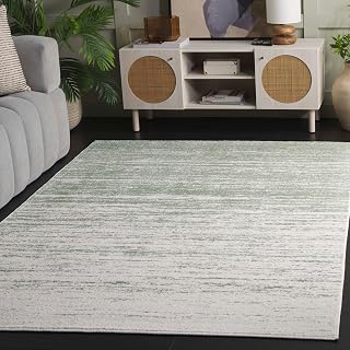 SAFAVIEH Adirondack Collection Area Rug - 6' x 9', Sage & Ivory, Modern Ombre Design, Non-Shedding & Easy Care, Ideal for High Traffic Areas in Living Room, Bedroom (ADR113X)