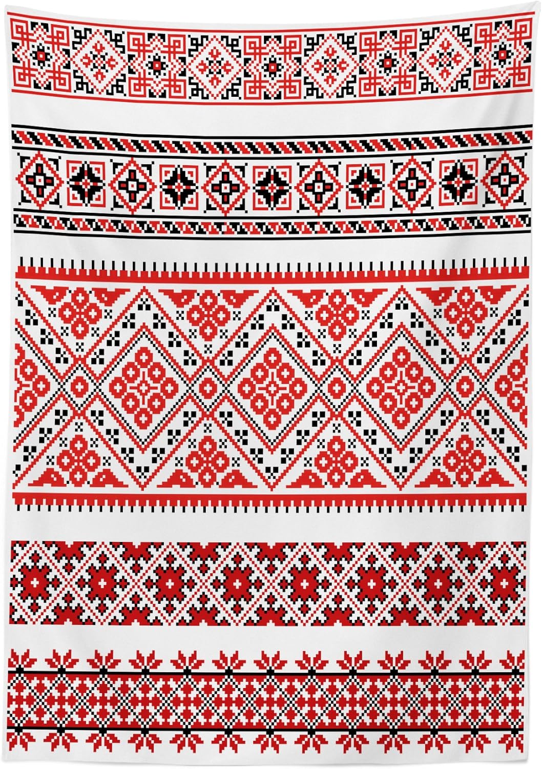 Gеt Sресіаl Prісе Ambesonne Art Tablecloth, Traditional Ukrainian Borders Frames Ornaments Old Fashioned Cultural Motifs, Rectangular Table Cover for Dining Room Kitchen Decor, 60 X 90, Vermilion White Uр Tо 40% оƒƒ Ambesonne Art Tablecloth, Traditional Ukrainian Borders Frames Ornaments Old Fashioned Cultural Motifs, Rectangular Table Cover for Dining Room Kitchen Decor, 60 X 90, Vermilion White