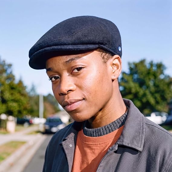 HAMMABURG Teflon Flat Cap Handmade Wool Blend Water-Repellent Cotton Lining Made in EU Unisex Autumn Winter