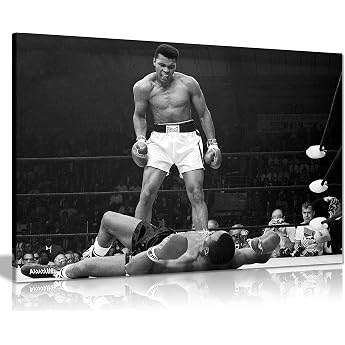 Muhammad Ali Canvas Knock Out Art Print Framed Picture Large 20x30 Inches A1