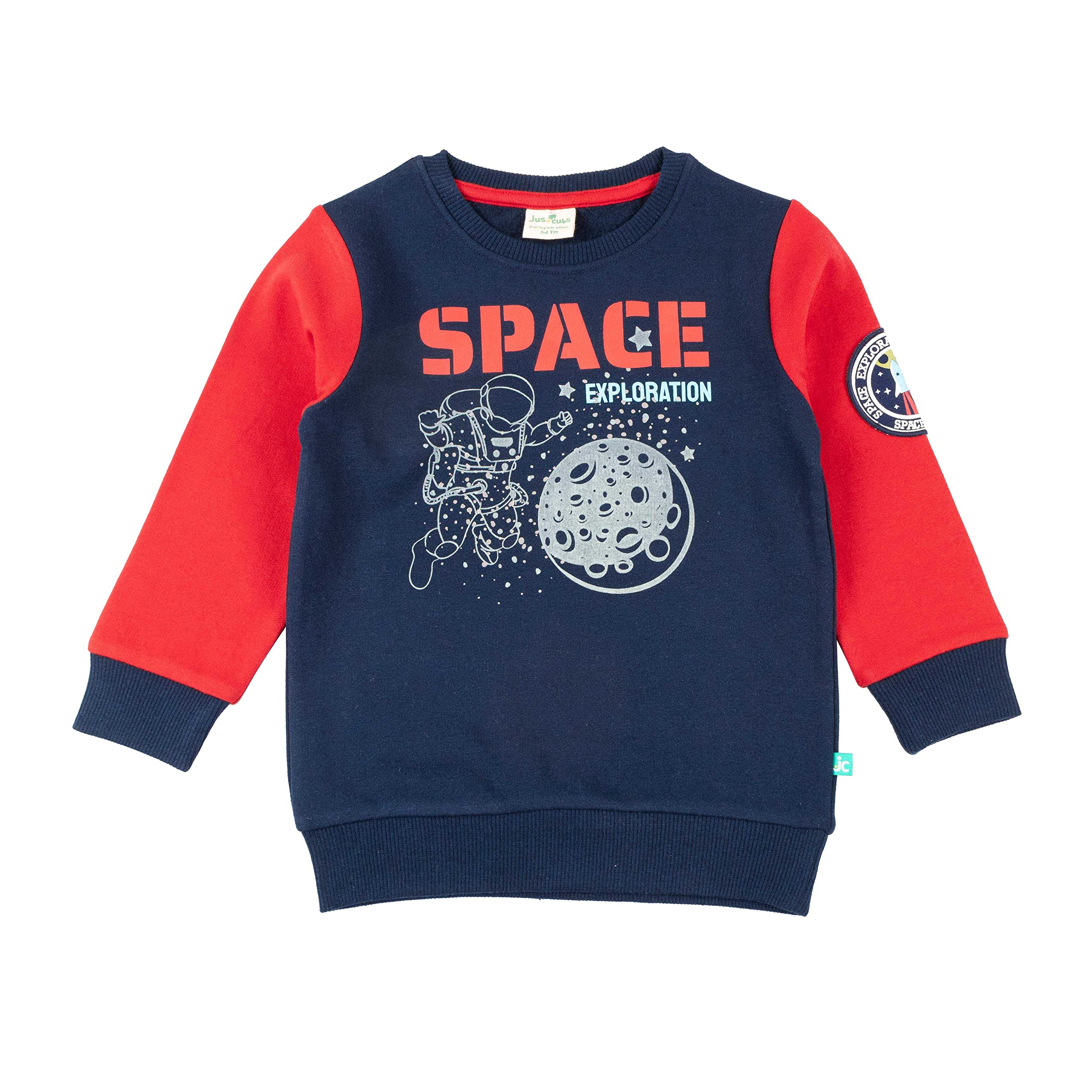 Jus Cubs Boys Regular Fit Long Sleeve Cotton Graphic Print Round Neck Sweatshirt
