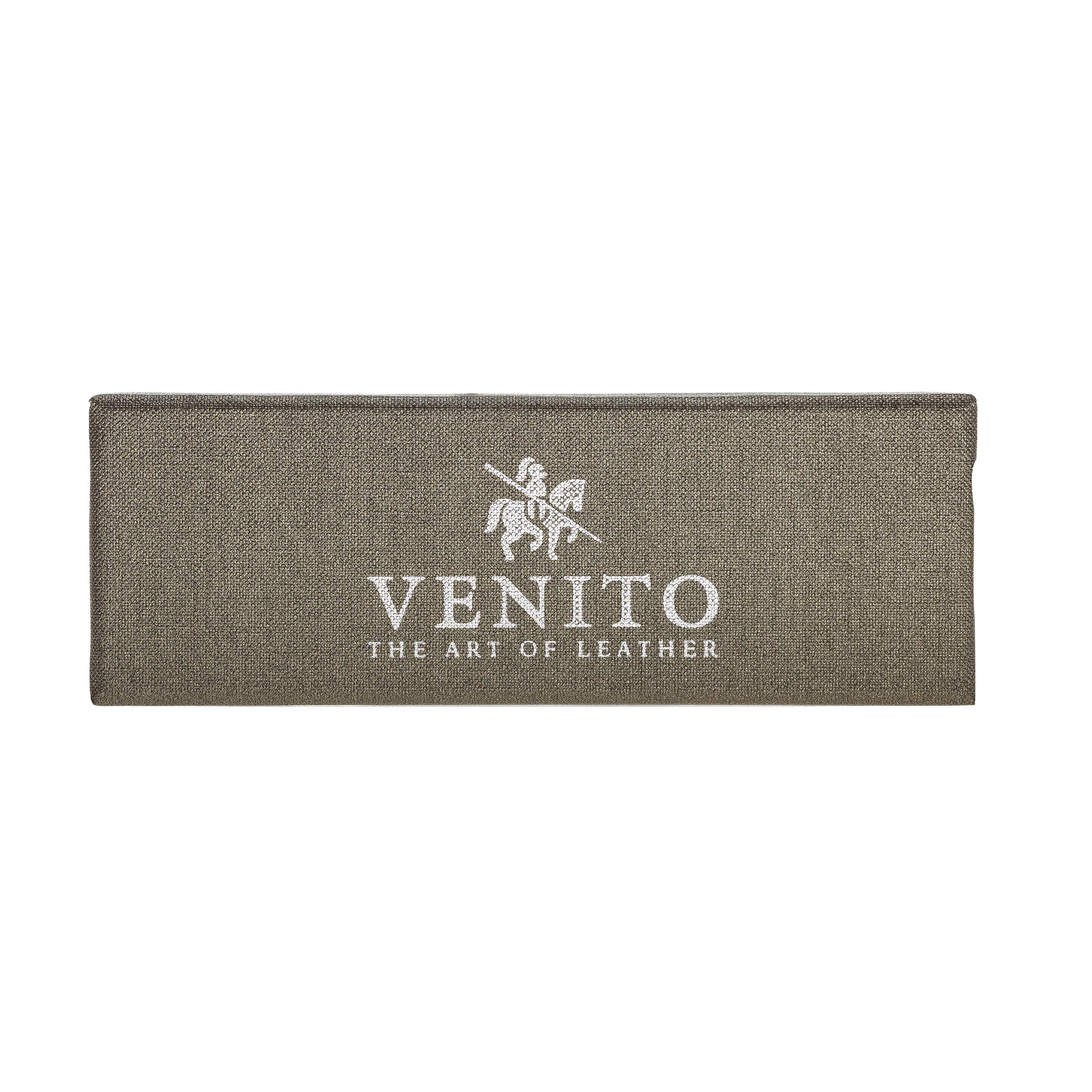 Venito Tuscany Bracelet de montre en cuir fait main compatible avec les montres Apple iWatch Série 5 ainsi que les séries 1, 2, 3, 4 42-44mm Noir rustique avec connecteur et fermoir noirs.