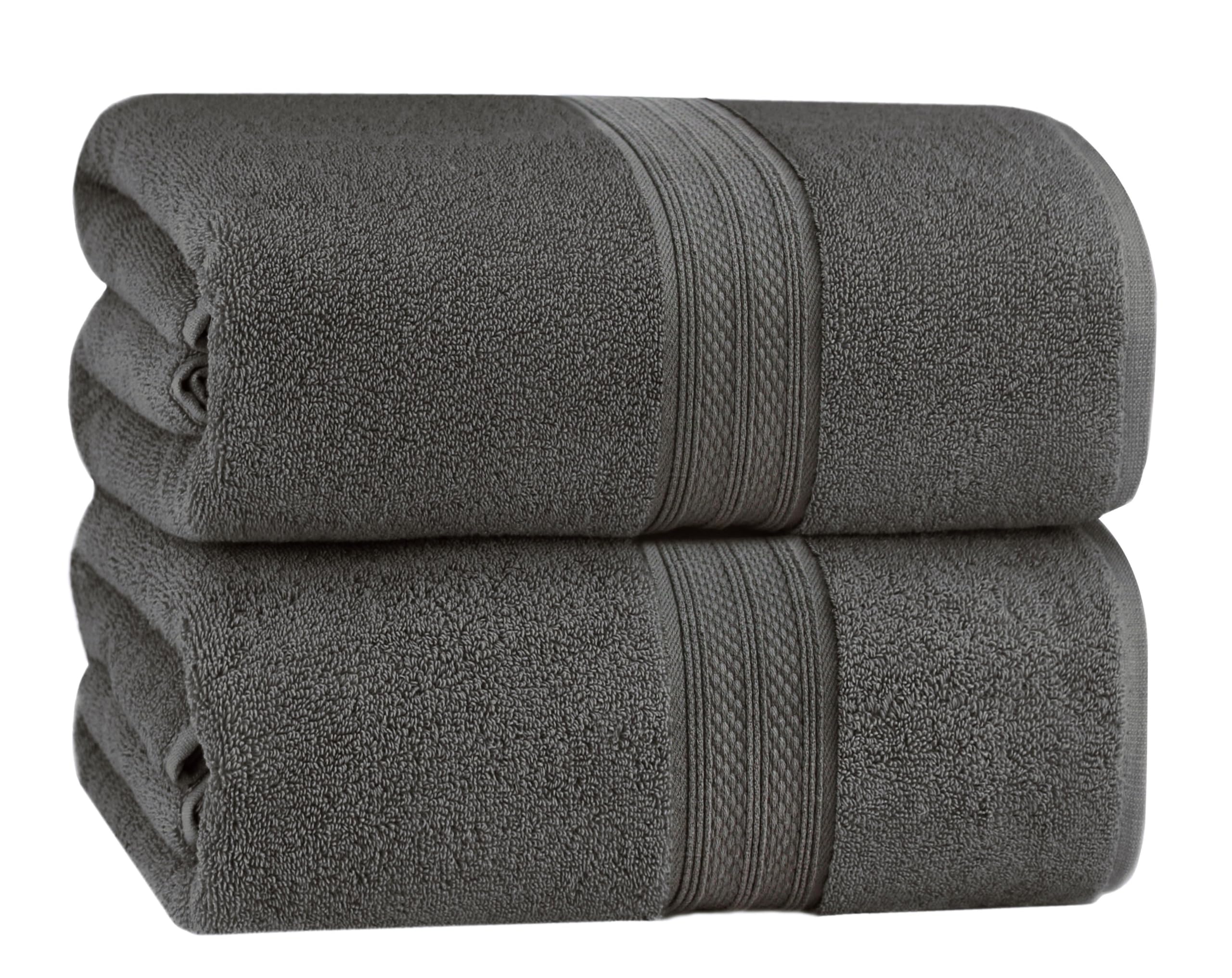 Drap de bain spa et hôtel lot de 2 serviettes de douche pur coton blanc