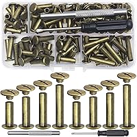 Vista 10 de 110 Juegos de Tornillos Chicago Remaches de Cuero Surtidos Remaches de Tornillos Tornillos de Encuadernación Chicago para Decorar y Reparar