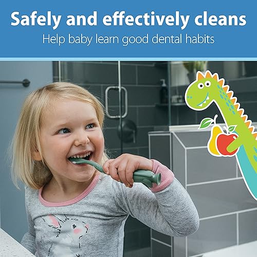 Vista 17 de Dr. Brown's Otter - Cepillo de dientes para niños pequeños, cerdas suaves con ventosa para almacenamiento, sin BPA, edades de 1 a 4 años, paquete