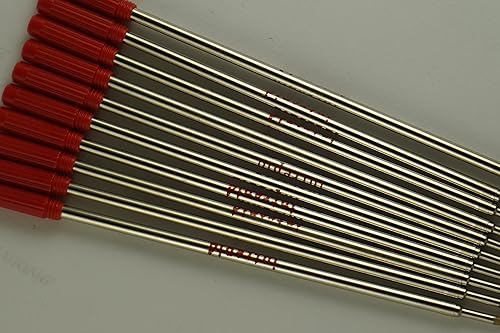 Miniatura 3 de 10 repuestos originales Intrepid medianos para bolígrafos cruzados. Sello protector en la punta para una vida útil útil (paquete a granel) (rojo)