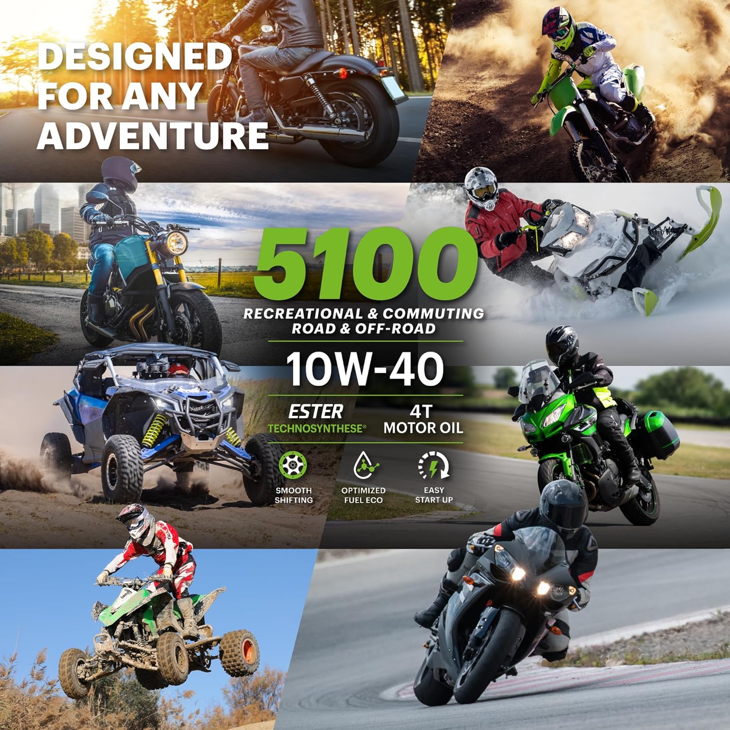 Motul 5100 4T 10W40 - Technosynthese® High-Performance Motorcycle Oil with Ester Technology - 4L