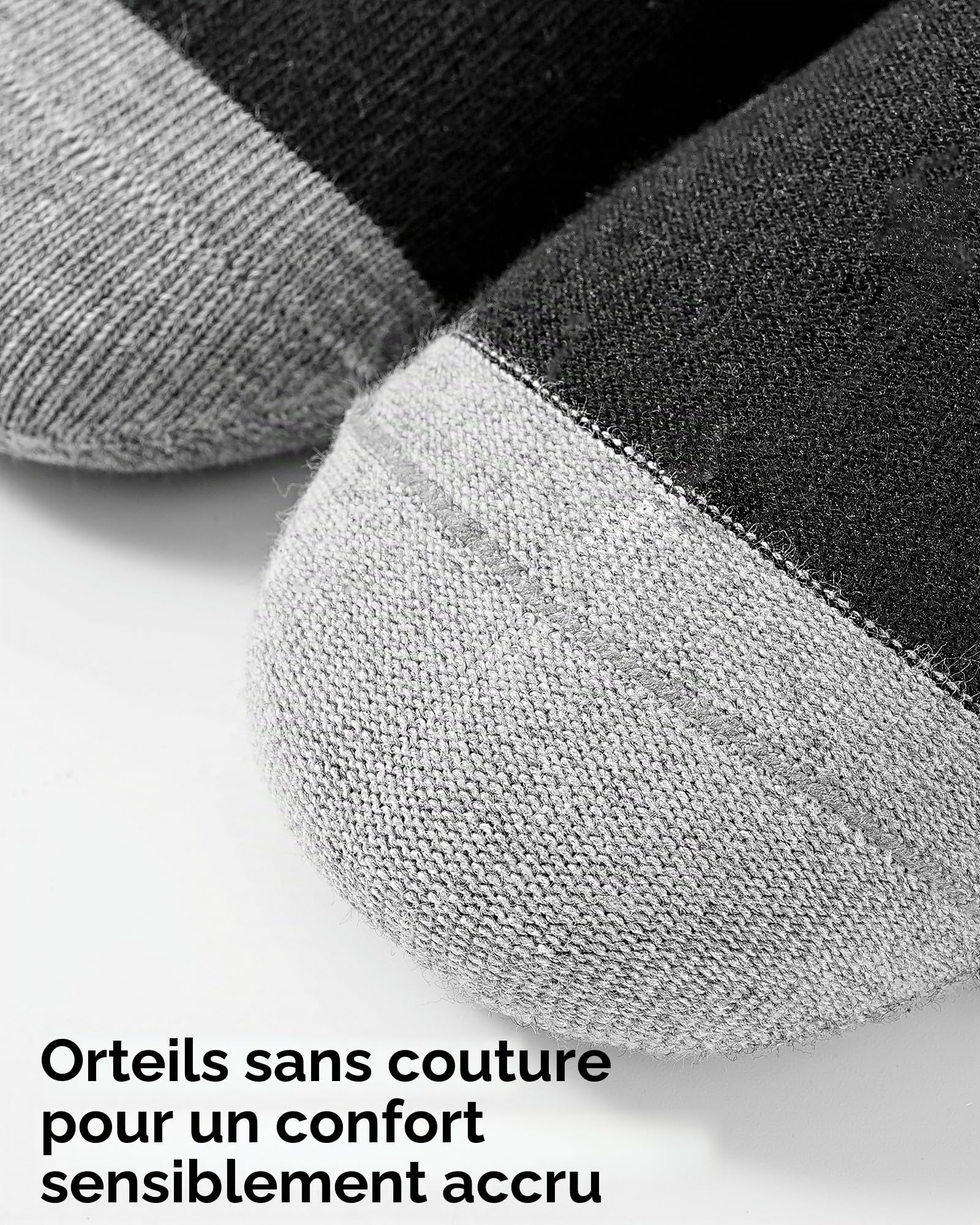 Jeasona 10 Paires Chaussettes Diabétiques Femme/Homme 39-46 Socquette Sans Courtes Coton Noir Été Chaussettes Sans Elastique