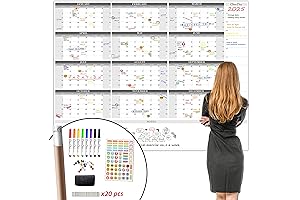 CLEVER CLEAN Large Dry Erase Wall Calendar: Plan Your 2024 with Style