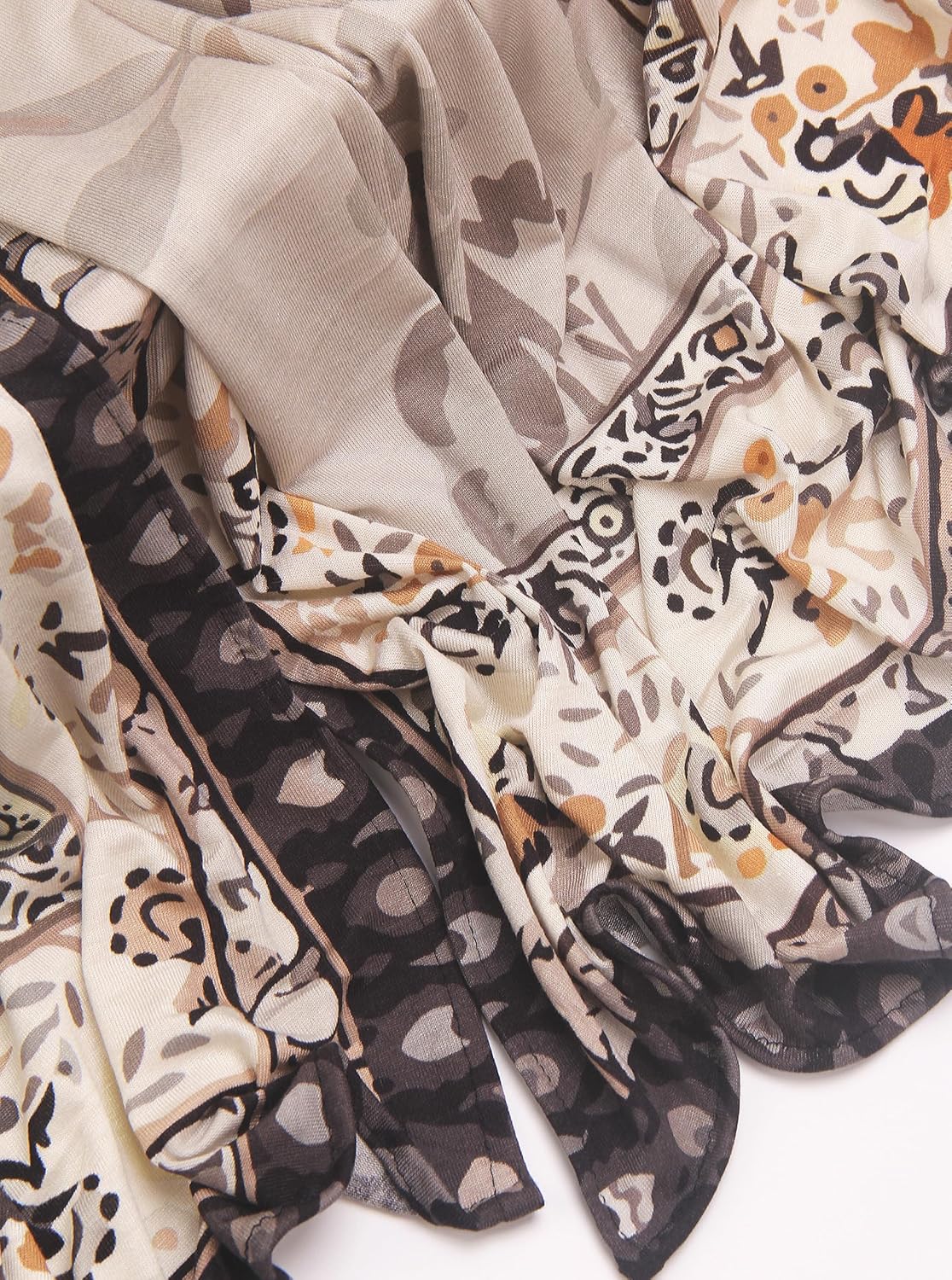 Printed Jersey Cotton Scarf for Women, Stretch Soft Hijab, Lightweight Breathable Head Wrap for All Seasons - Image 7