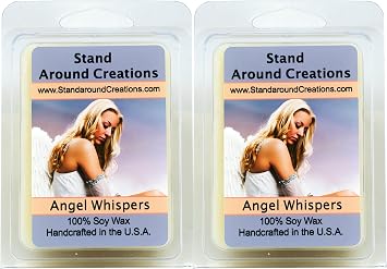 100% Premium Soy Wax Melt Tarts Set of 2 - Scent Angel Whispers Green leafy ferns and sweet florals w/jasmine and white floral lily- 3oz/ea.