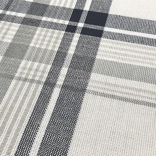 Miniatura 3 de CAIT CHAPMAN HOME COLLECTION Everyday Comfy - Mantel tejido de mezcla de algodón y poliéster a cuadros (mantel de 60 x 102 pulgadas, cuadros grises)