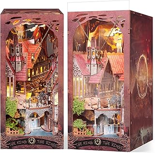 Comprar FUNPOLA Puzzle 3D de Madera Valle Mágico Book Nook Kit – Maquetas para Construir para Adultos, Inserto de estantería de Madera con Luces LED, Puzzle Miniatura para Regalo y decoración