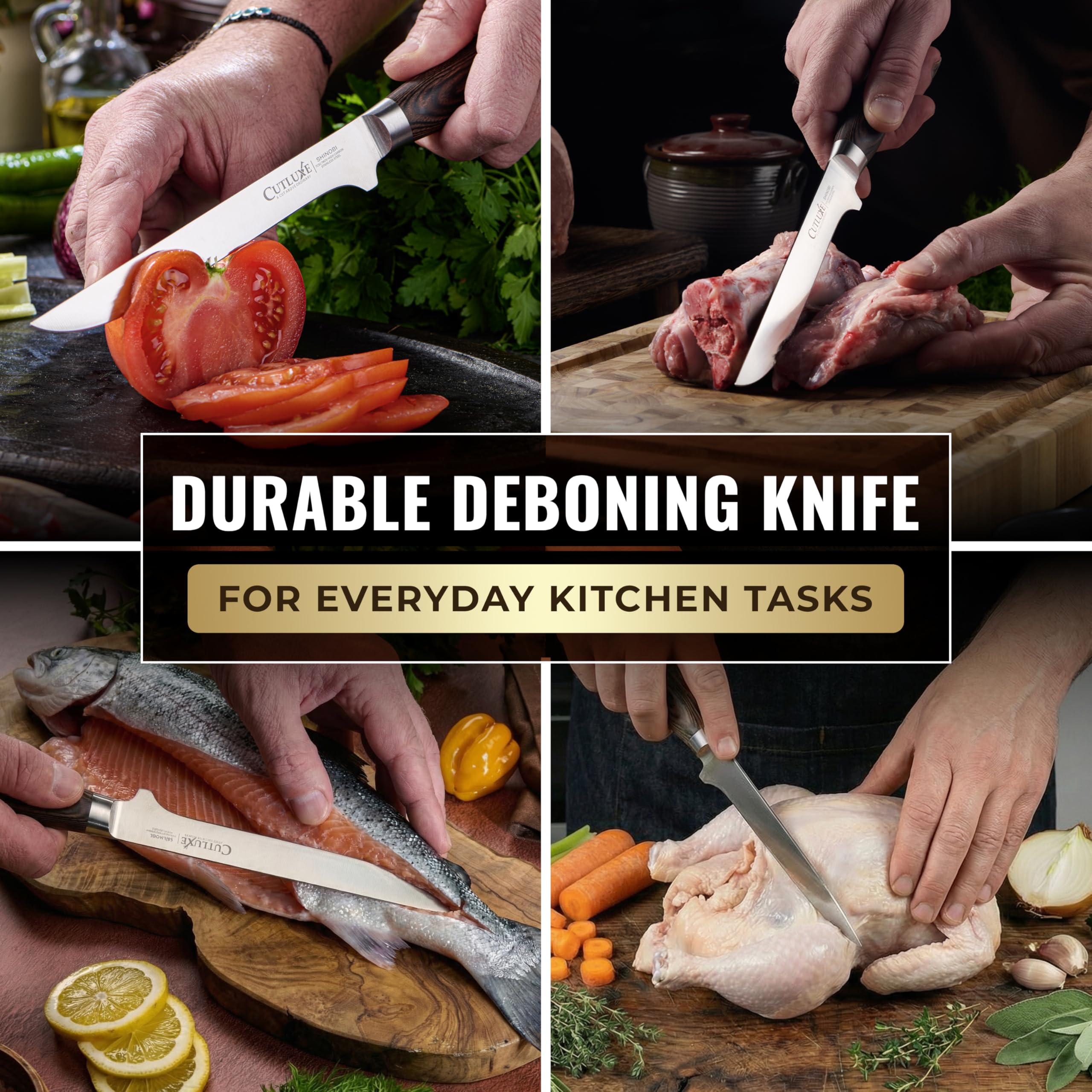 Cutluxe Japanese Boning Knife - 6" Fillet Knife -3 Cutluxe Japanese Boning Knife - 6" Fillet Knife -3