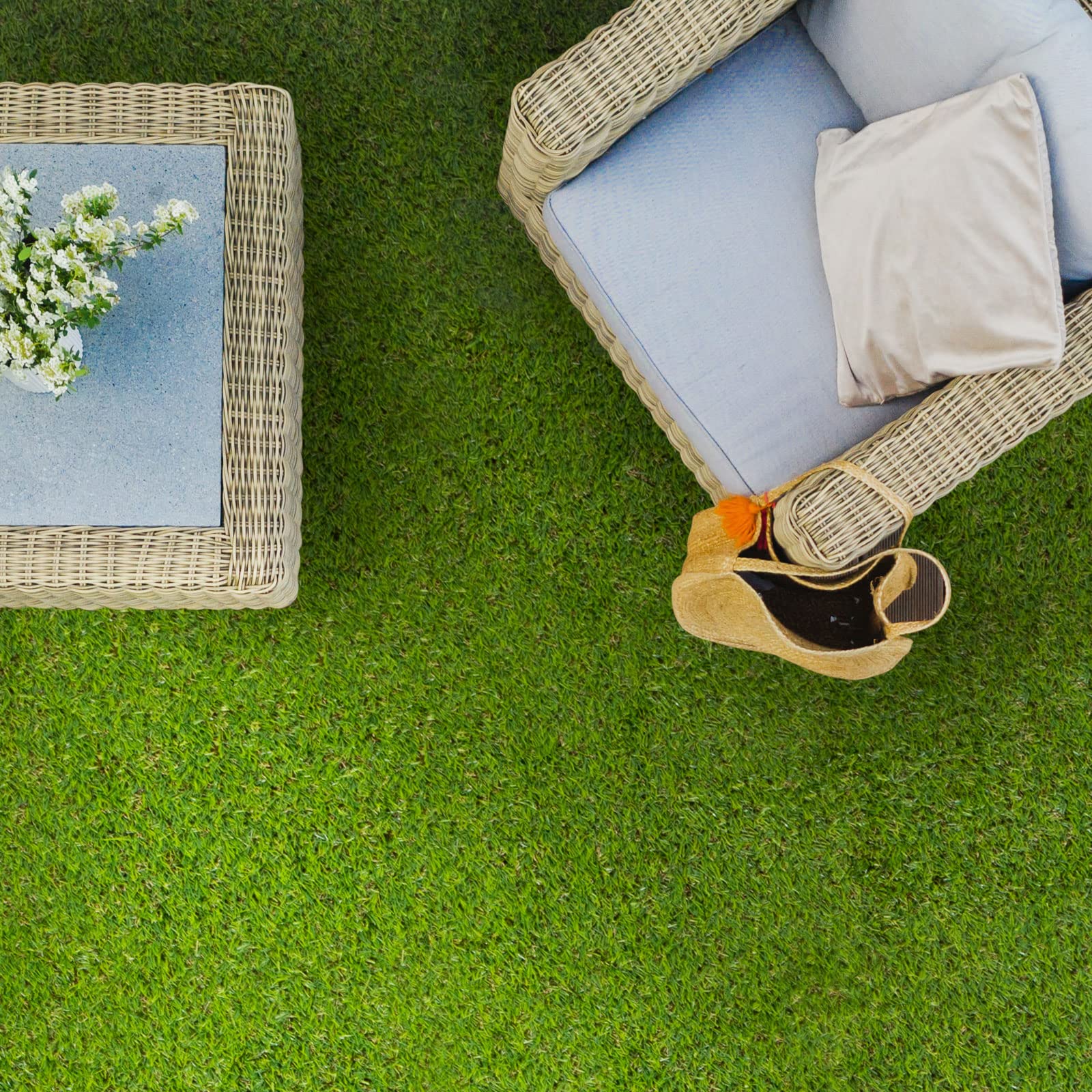 Floordirekt Piastrelle a clic, 30 x 30 cm, 2 m² = 22 piastrelle per terrazze, balconi e terrazze, resistenti alle intemperie, con funzione di drenaggio, erba