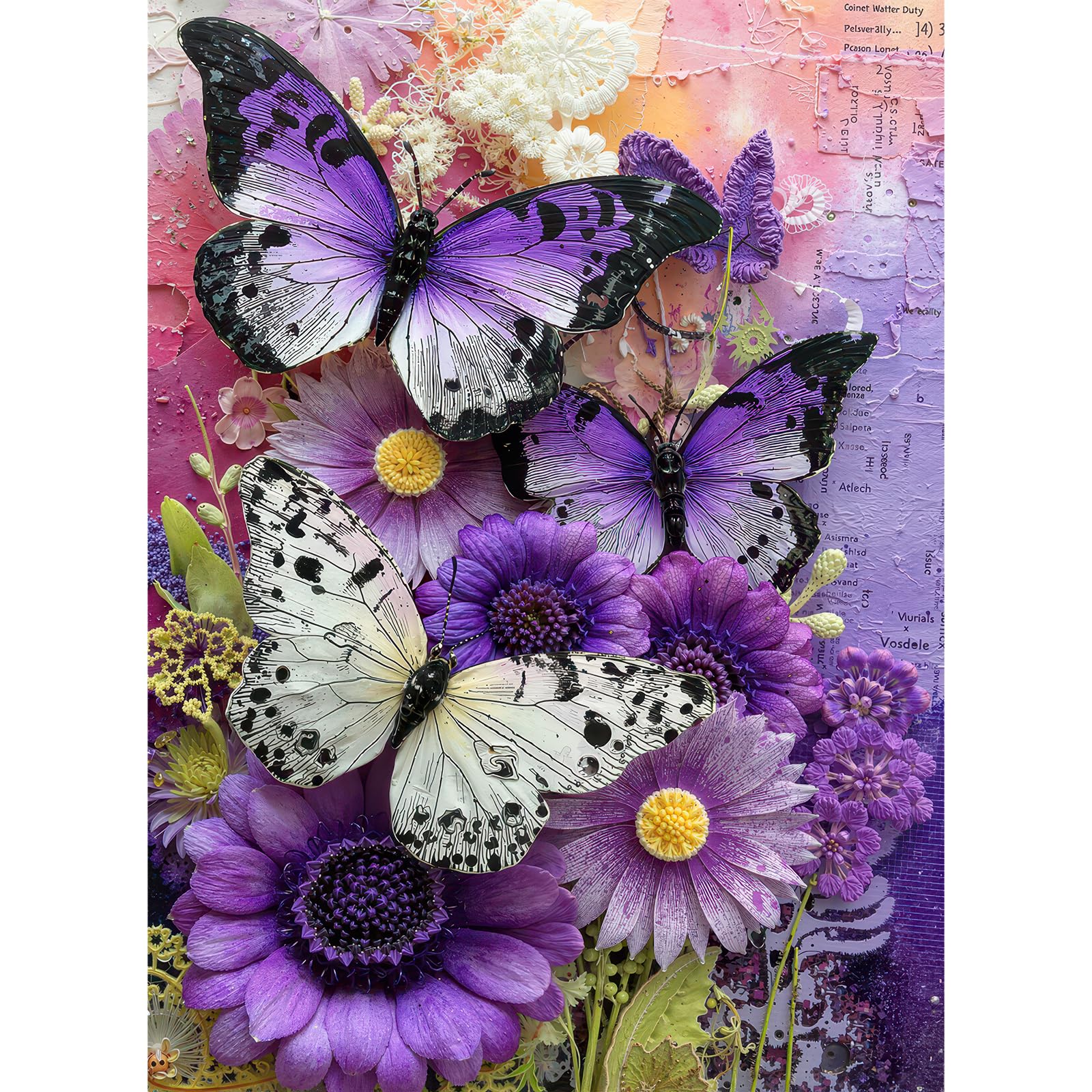 500 Piece Jigsaw Puzzle for Adults โ Purple Butterfly & Floral Garden Art, Vibrant Nature Puzzle with Black & White Butterflies, Premium Thick Cardboard, Relaxing & Challenging Gift โ image 1