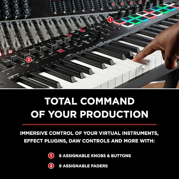 M-Audio Oxygen Pro 49 – 49 Key USB MIDI Keyboard Controller With Beat Pads & AKAI Professional MPK Mini Plus - 37 Key USB MIDI Keyboard Controller with 8 MPC Pads