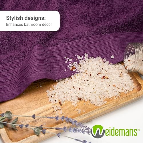 Miniatura 8 de Weidemans Juego de 4 toallas de mano de alta calidad de 18 x 30 pulgadas, color ciruela (morado rojizo)  algodón puro, lavable a máquina de alta