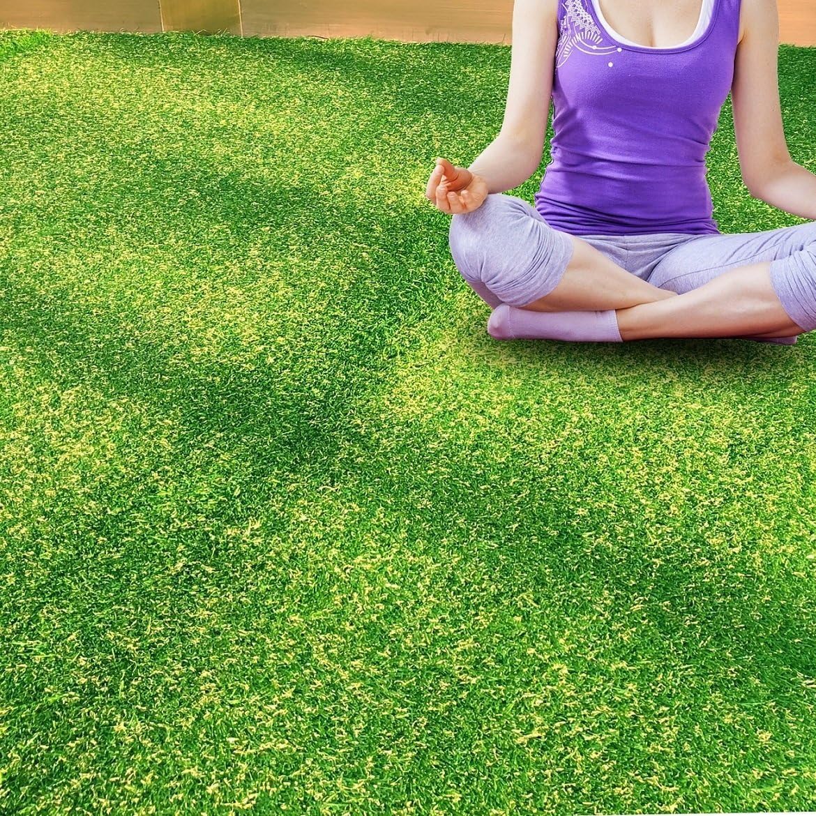 Petgrow Realistic Artificial Grass Rug - Indoor Outdoor Garden Lawn Landscape Synthetic Turf Mat - Thick Fake Grass Rug - 13 X 82FT(1066 Square FT)