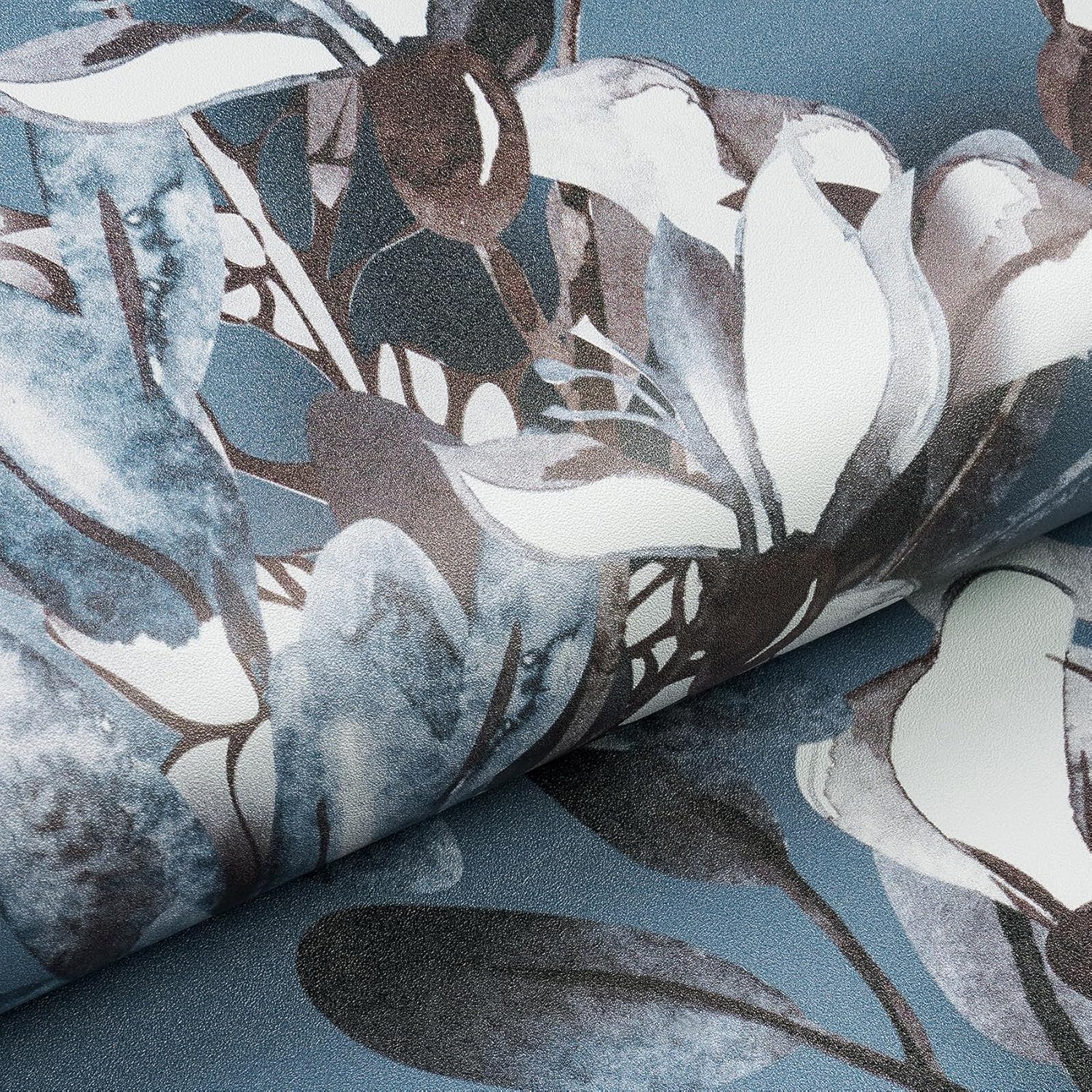 Livelynine 17.5x276 Floral Peel and Stick Wallpaper Magnolia Flower Green White Vintage Wall Paper Self Adhesive Mural Removable Light Green Floral Contact Paper for Cabinets Drawer Vinyl Wall Art