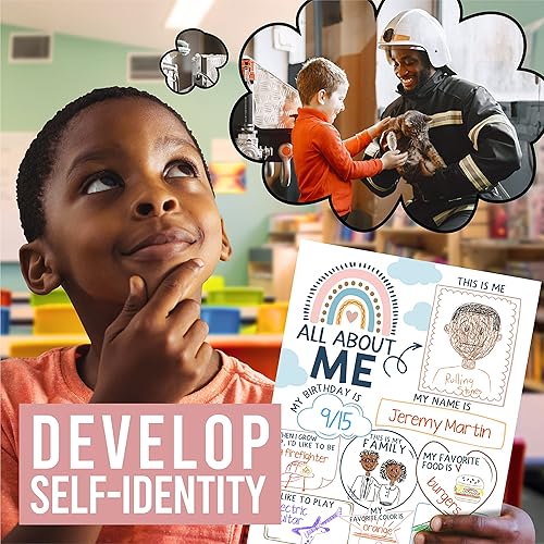 Miniatura 7 de Póster All About Me Elementary - Póster de 20 estrellas de la semana, póster de All About Me para preescolar y jardín de infantes, póster de