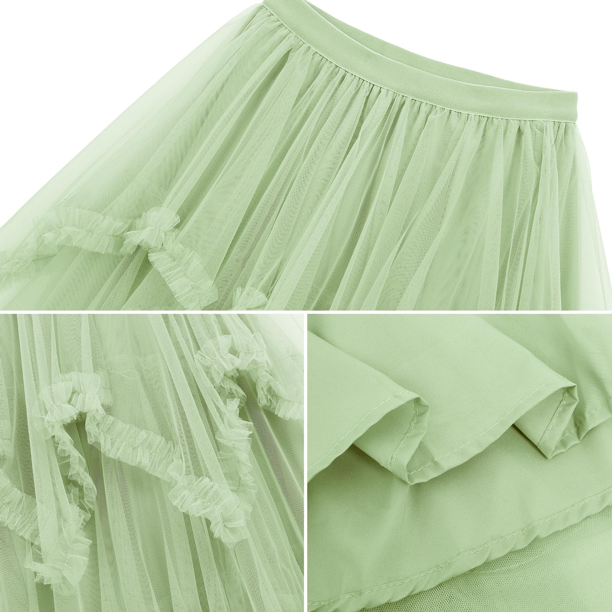 C-ZOFEK Falda de tul para mujer, falda de hadas con volantes altos y bajos para disfraz de Halloween (multicolor)